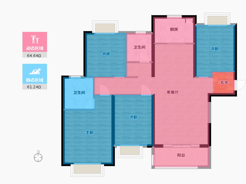 湖北省-武汉市-融创珞瑜路95号-113.25-户型库-动静分区