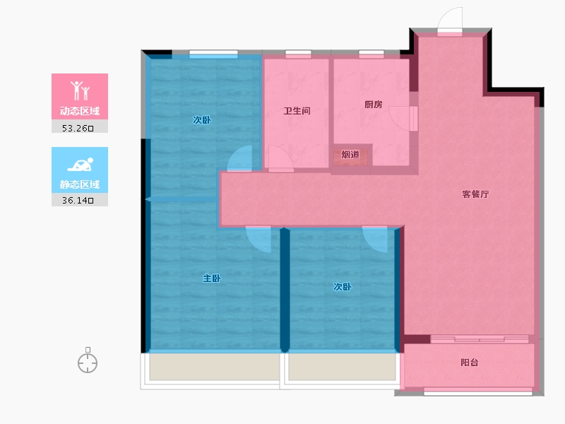 湖北省-武汉市-大华锦绣时代-80.00-户型库-动静分区