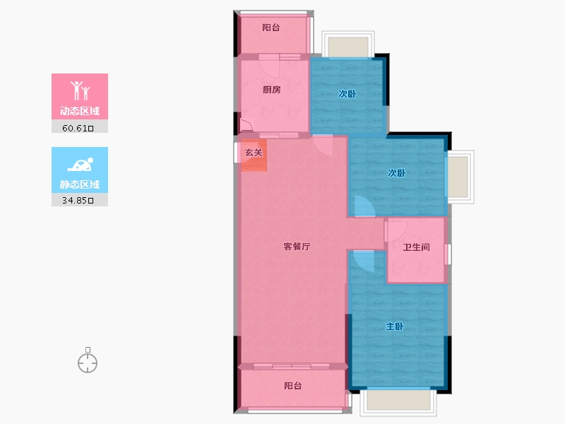 湖北省-武汉市-武汉恒大文化旅游城-86.40-户型库-动静分区