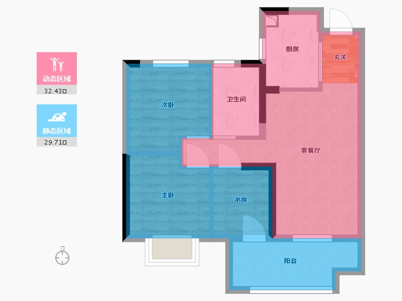 福建省-福州市-壹号学府-54.59-户型库-动静分区