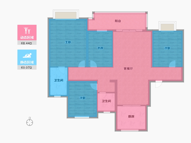 山东省-济南市-新城·香溢华庭-115.57-户型库-动静分区