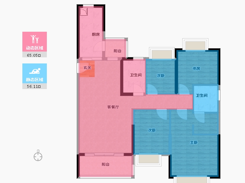 福建省-福州市-莆田恒大悦府-108.38-户型库-动静分区