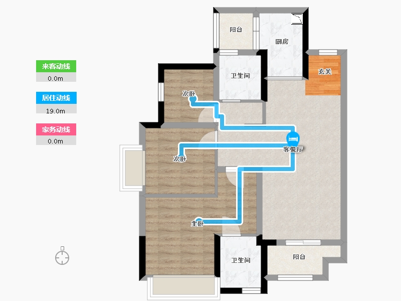 重庆-重庆市-华宇旭辉御�Z湖山-75.60-户型库-动静线