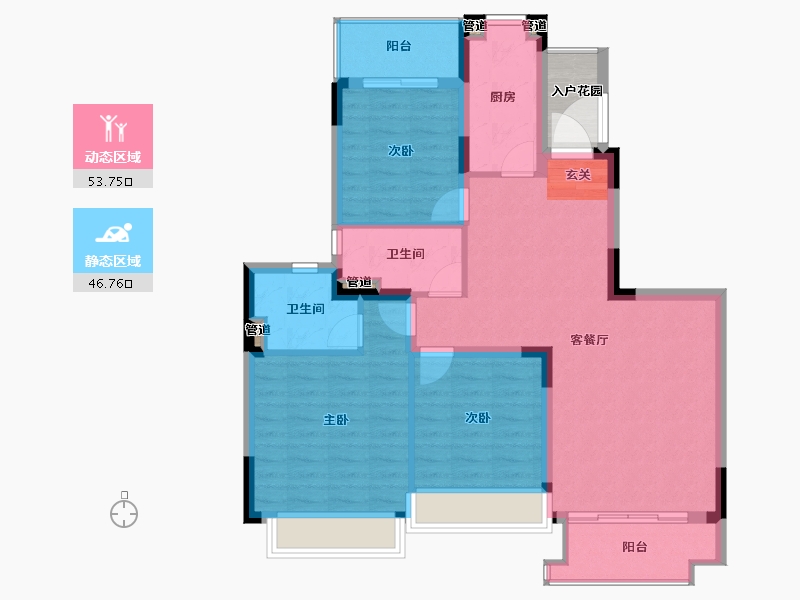 江苏省-南京市-恒大溪山公馆-94.01-户型库-动静分区