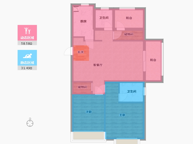 江苏省-南京市-保利荣盛合悦-80.00-户型库-动静分区