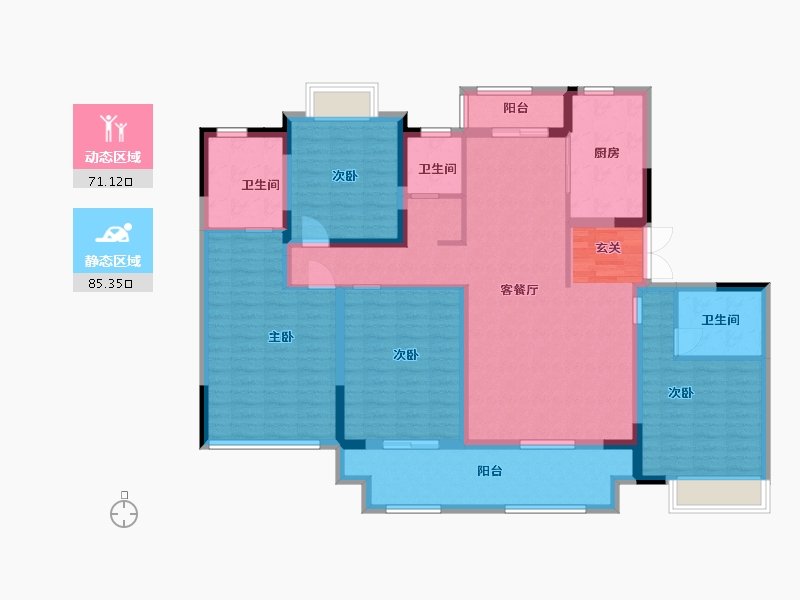 重庆-重庆市-�吃贸�-140.23-户型库-动静分区