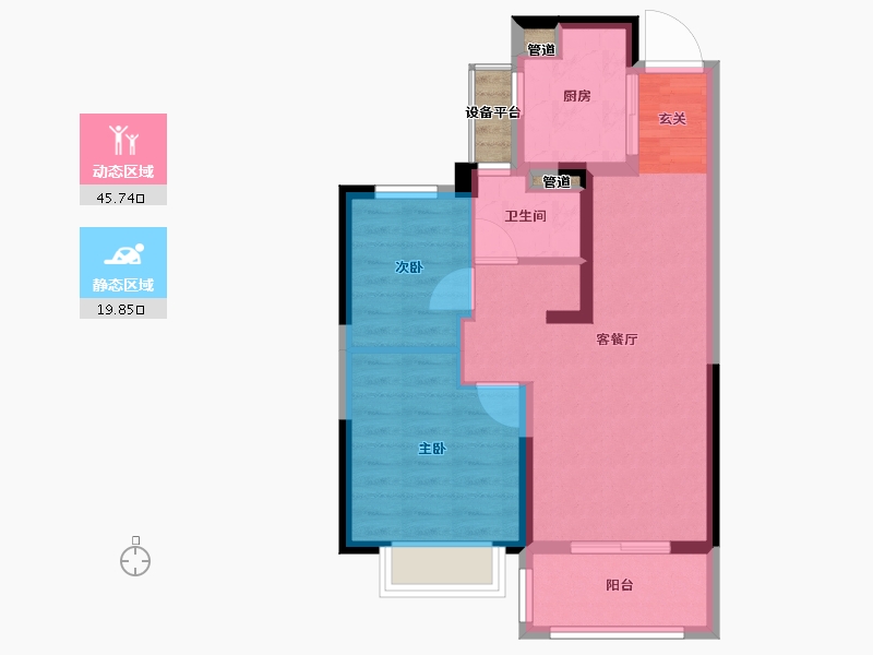 江苏省-南京市-禹洲上东逸境-60.00-户型库-动静分区