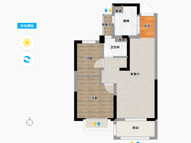 江苏省-南京市-禹洲上东逸境-60.00-户型库-采光通风