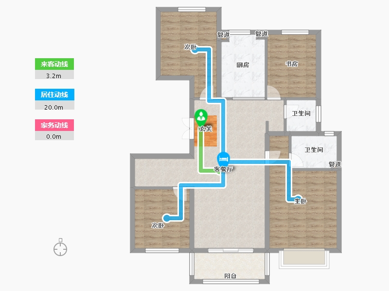 山东省-烟台市-恒基旭辉・玲珑翠谷-104.00-户型库-动静线