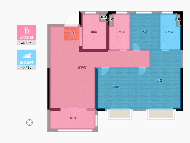 江苏省-南京市-禹洲上东逸境-81.99-户型库-动静分区