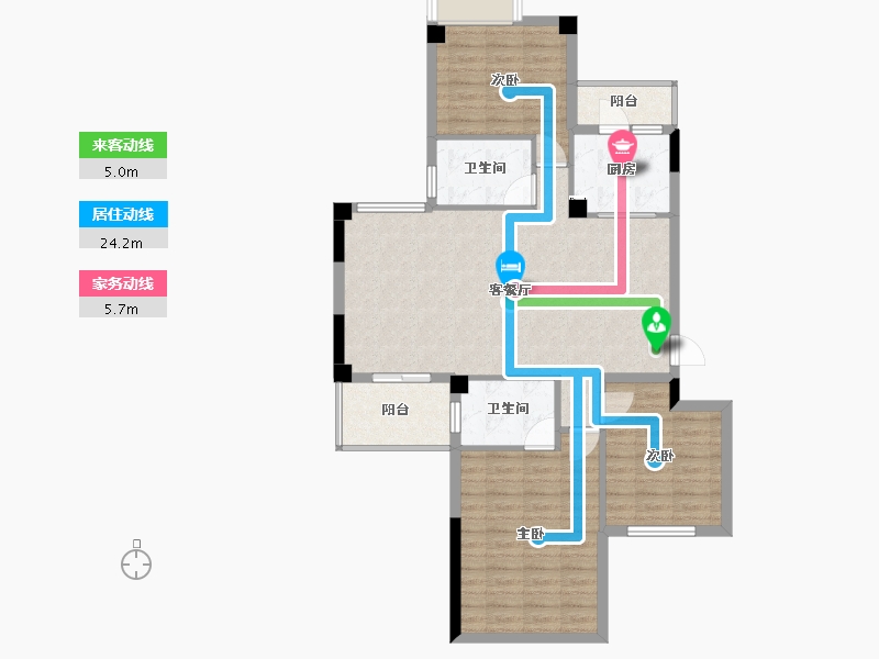 湖北省-武汉市-金地格林小城-96.40-户型库-动静线