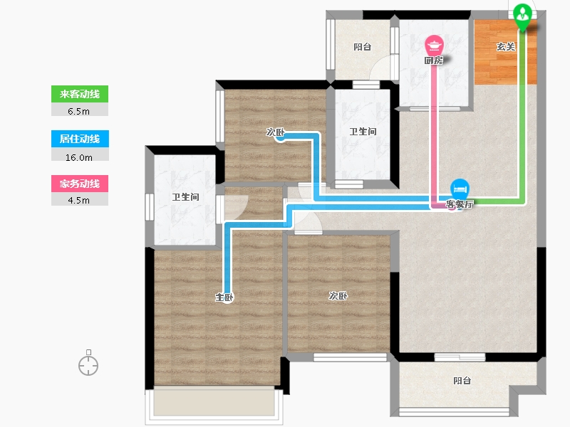 广东省-佛山市-华侨城-90.04-户型库-动静线