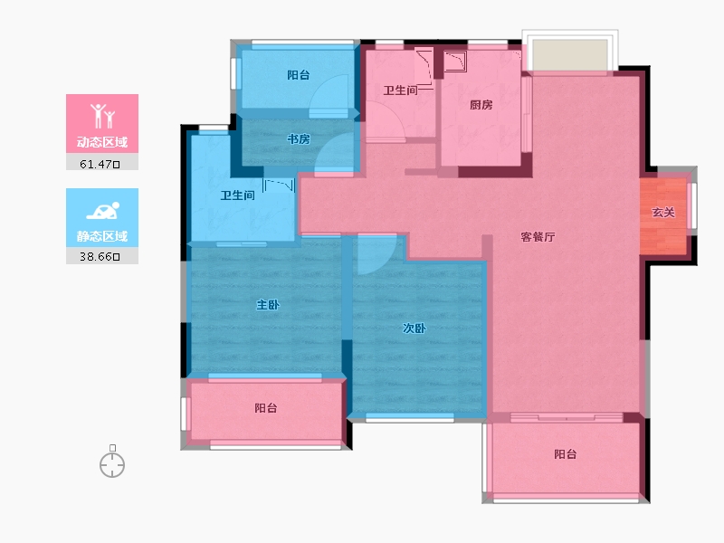 江苏省-南京市-新保弘・领东苑-88.01-户型库-动静分区