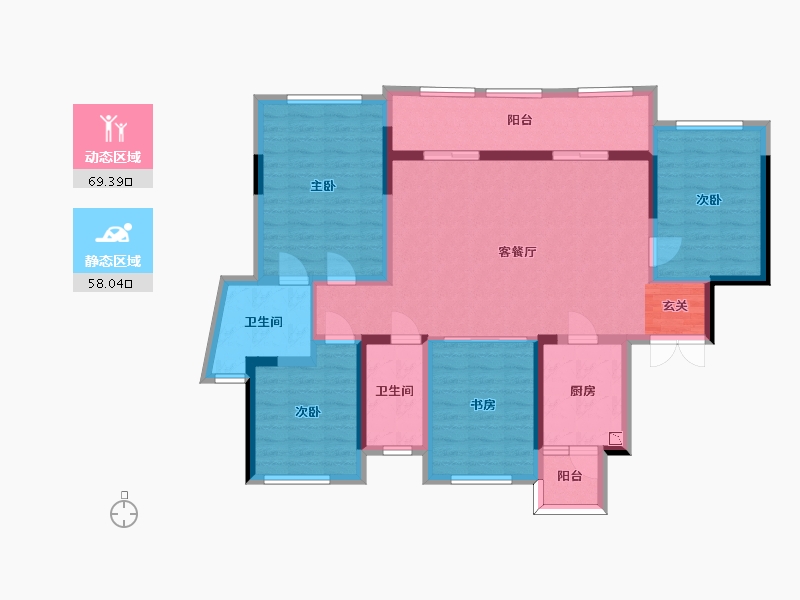 重庆-重庆市-弘阳天宸一品-113.74-户型库-动静分区