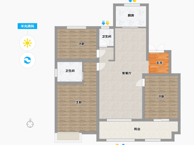 山东省-枣庄市-金钻公馆-114.13-户型库-采光通风