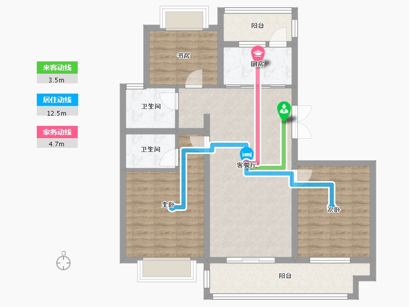 江苏省-泰州市-泰兴恒富新城樾府-91.00-户型库-动静线