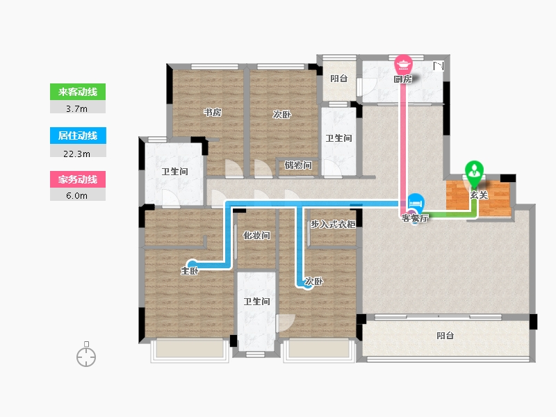 重庆-重庆市-荣安柳岸潮鸣-165.59-户型库-动静线