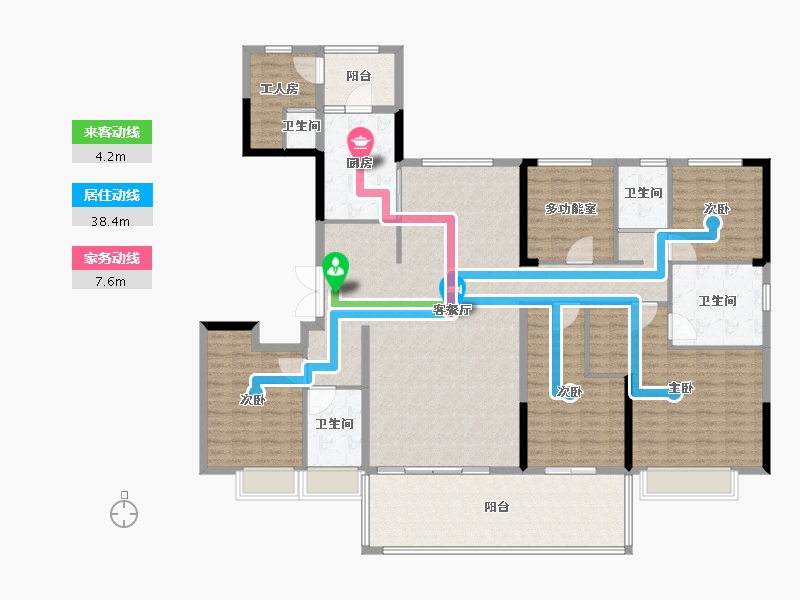 安徽省-蚌埠市-碧桂园·黄金时代都荟-186.60-户型库-动静线