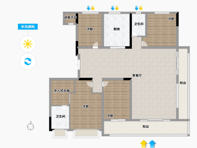 安徽省-合肥市-保利堂悦-180.00-户型库-采光通风