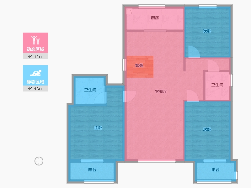 北京-北京市-北科建翡翠华庭-89.08-户型库-动静分区