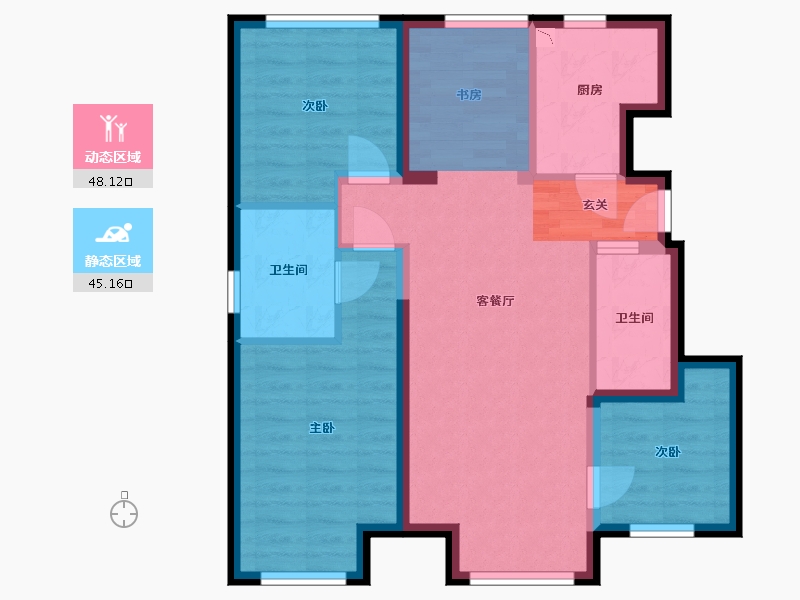 北京-北京市-大兴金茂悦-77.33-户型库-动静分区