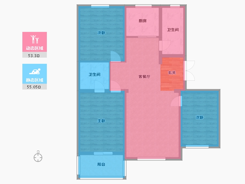 北京-北京市-荣庭・国泰华庭-97.22-户型库-动静分区