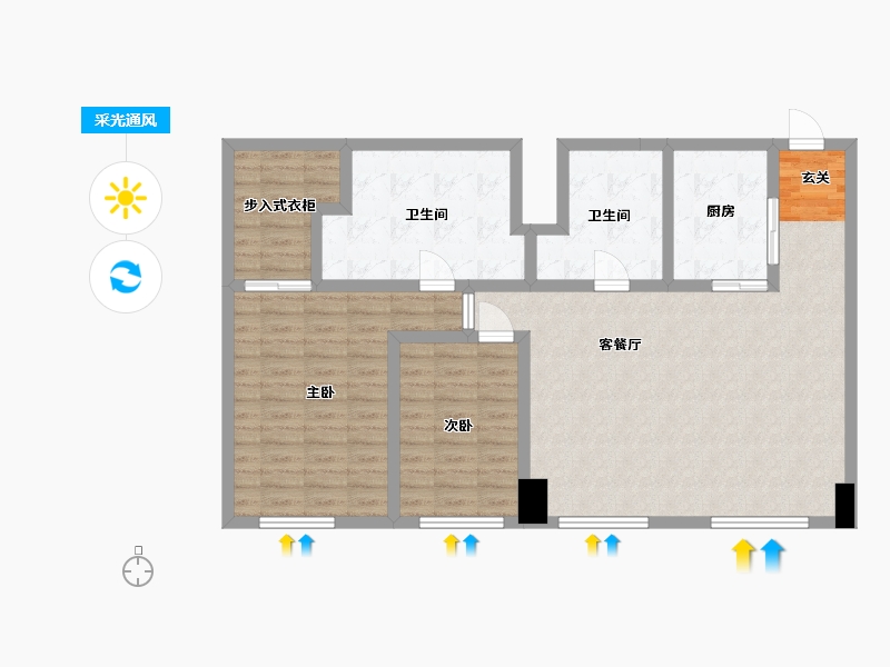 辽宁省-朝阳市-泰禾・北京公馆-104.31-户型库-采光通风