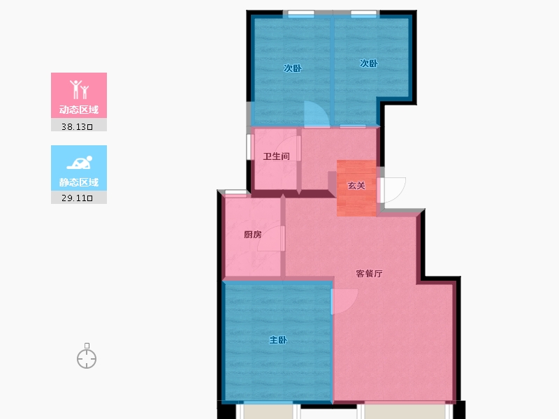 辽宁省-朝阳市-华樾北京-59.83-户型库-动静分区