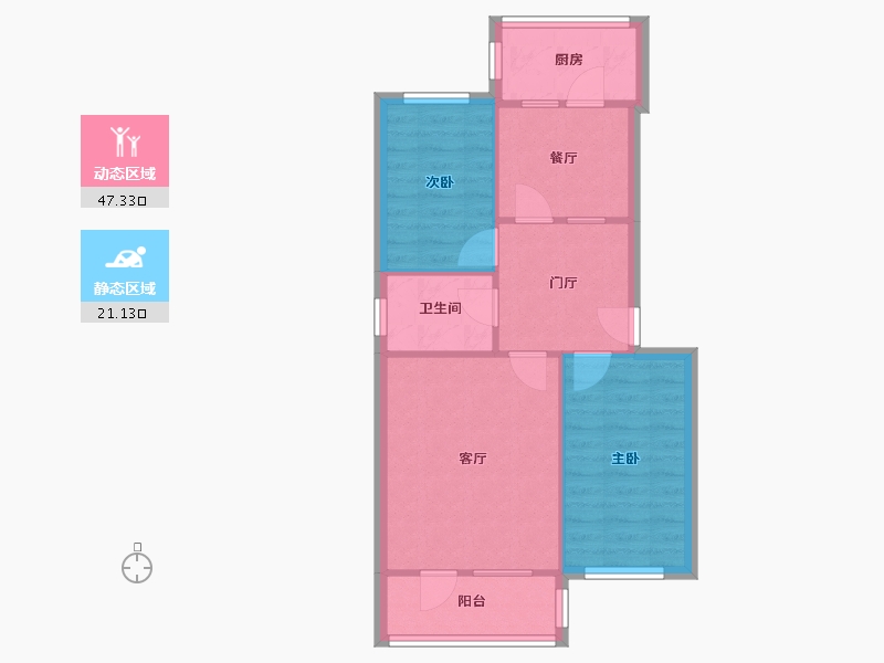 山东省-烟台市-博士小区-61.60-户型库-动静分区