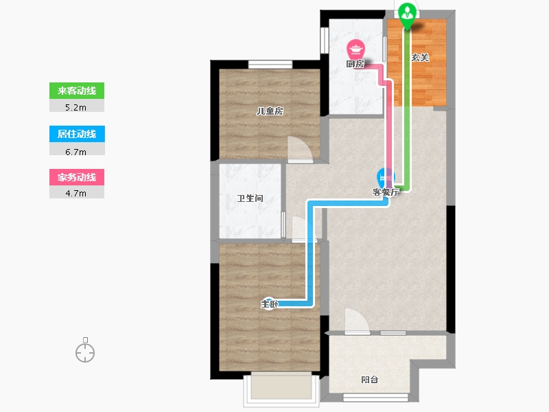 北京-北京市-新空港孔雀城领航国际-66.01-户型库-动静线