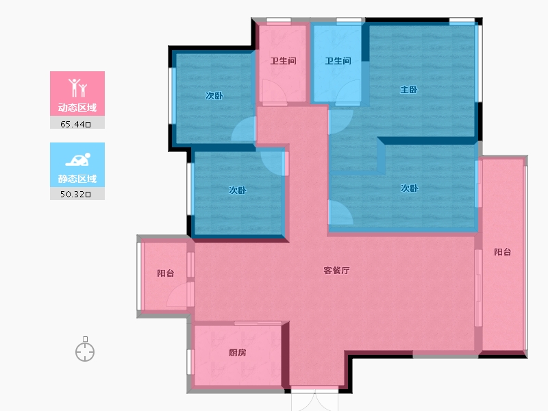 河南省-郑州市-永威城-102.99-户型库-动静分区