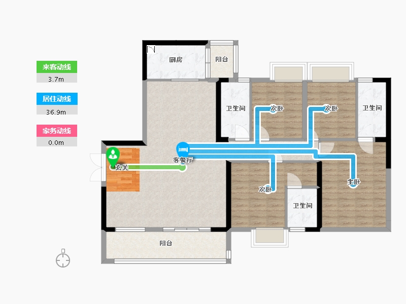 广东省-佛山市-润汉幸福汇广场-123.08-户型库-动静线