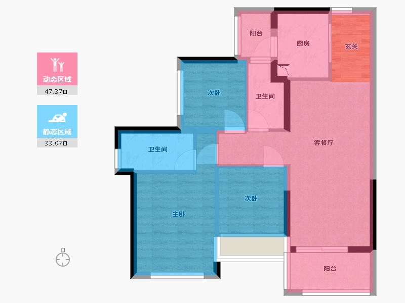 广东省-佛山市-龙光天曜-71.01-户型库-动静分区