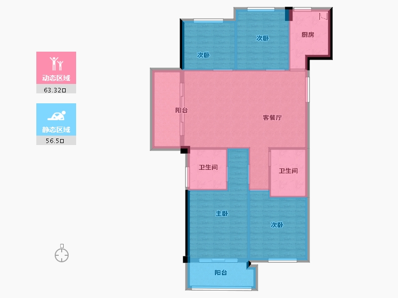 湖南省-长沙市-高峰・�Z麟府-109.36-户型库-动静分区