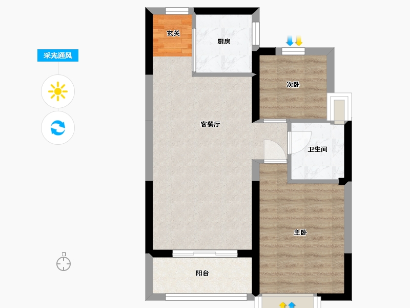 广东省-佛山市-国瑞温泉城-55.75-户型库-采光通风