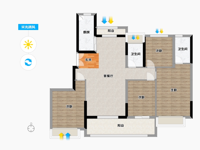 广东省-佛山市-电建地产・�吃没�府-114.79-户型库-采光通风