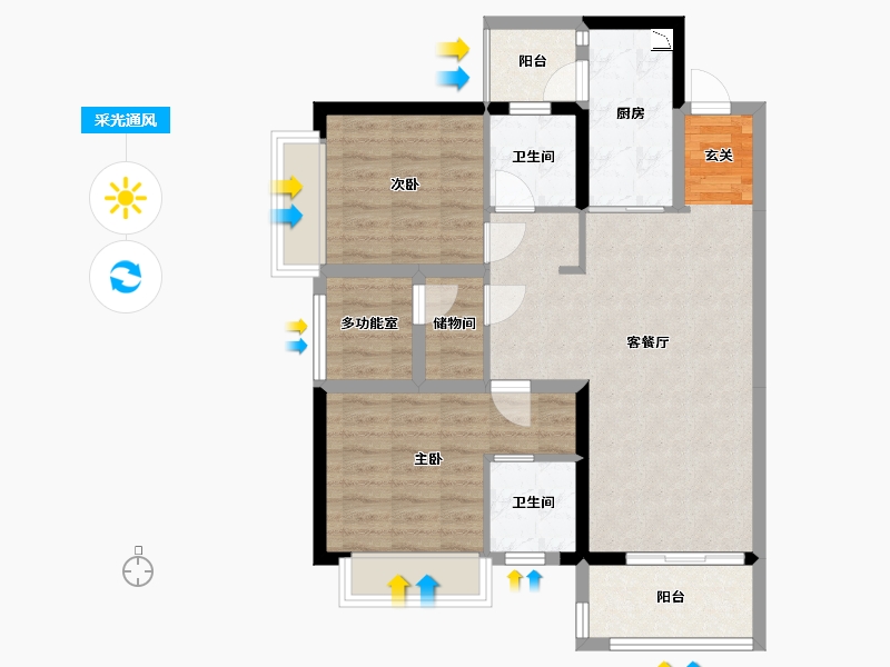 广东省-佛山市-岭南天地怡廷-79.21-户型库-采光通风