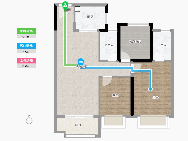 湖南省-长沙市-中海阅麓山-74.66-户型库-动静线