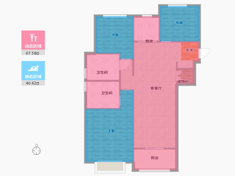 青海省-西宁市-融创东方宸院-99.20-户型库-动静分区