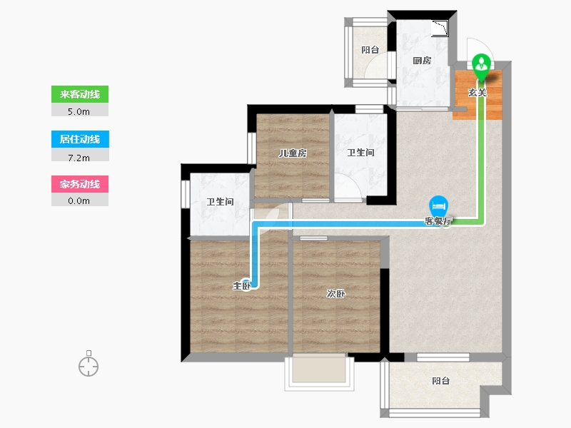 广东省-东莞市-招商雍华府-67.04-户型库-动静线