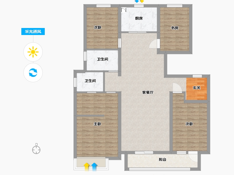 河北省-石家庄市-海亮德文郡-112.84-户型库-采光通风