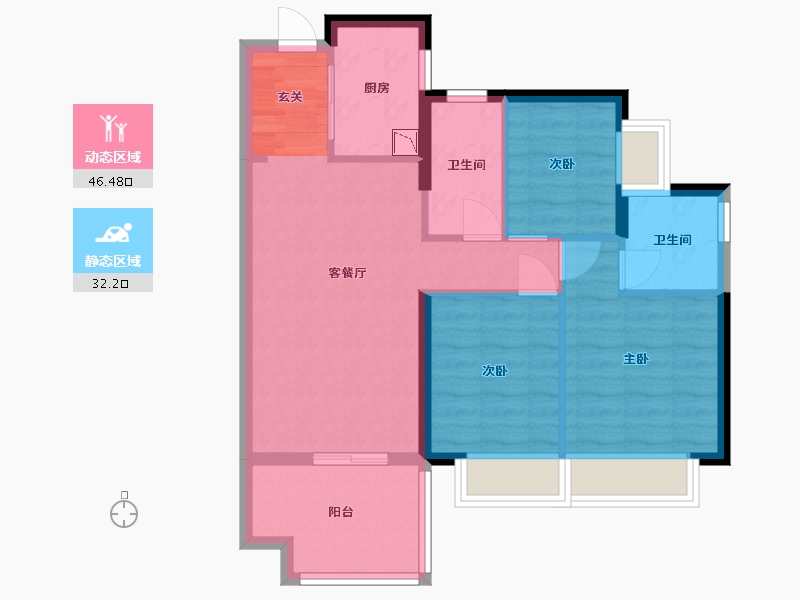 广东省-东莞市-首创禧瑞阅府-69.89-户型库-动静分区