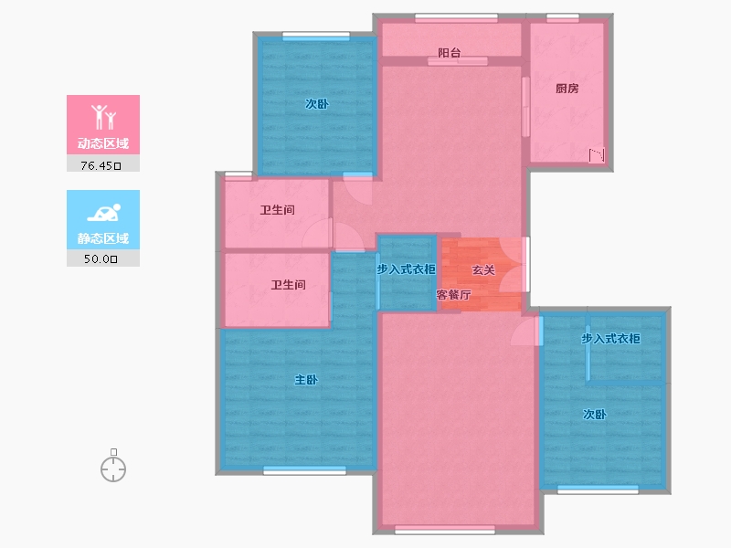 黑龙江省-哈尔滨市-哈尔滨融创文旅城-113.60-户型库-动静分区