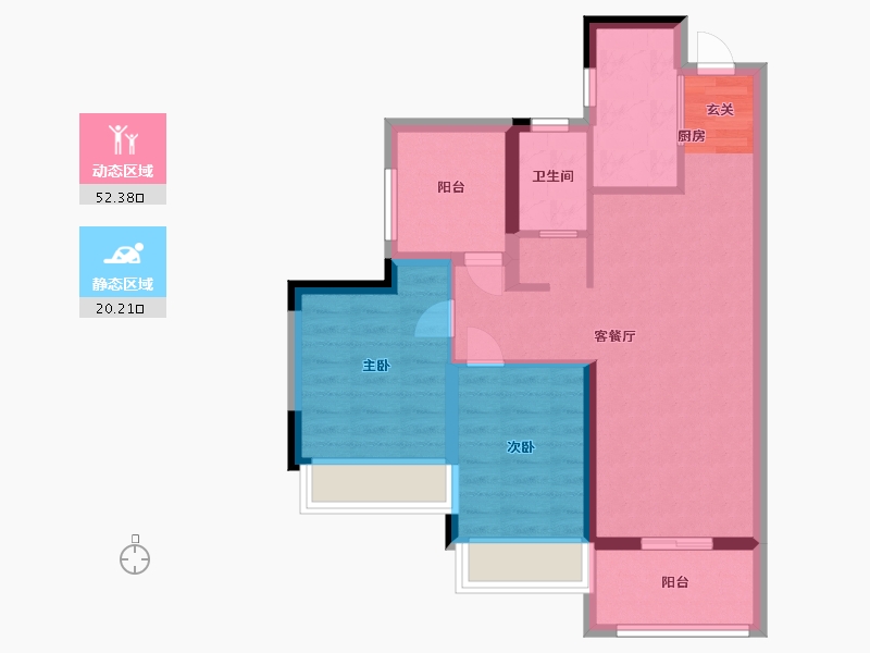 广东省-惠州市-金辉优步花园-64.00-户型库-动静分区