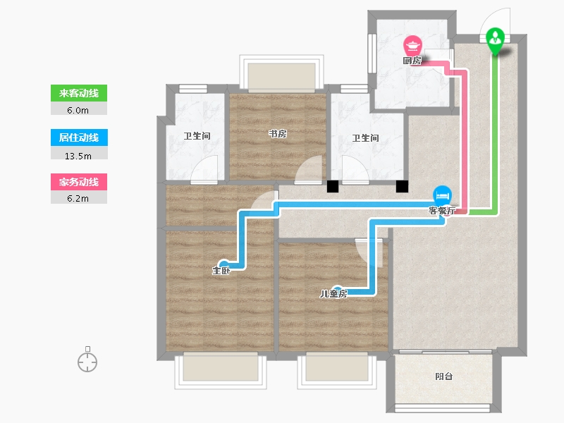 江苏省-南通市-启东绿地奥莱缤纷广场-82.96-户型库-动静线