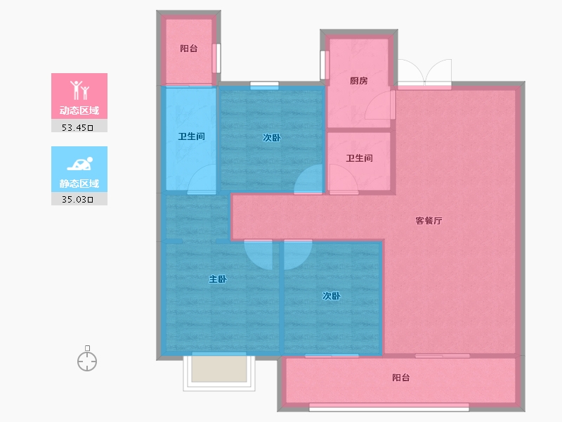 陕西省-西安市-沣水云岭-80.40-户型库-动静分区