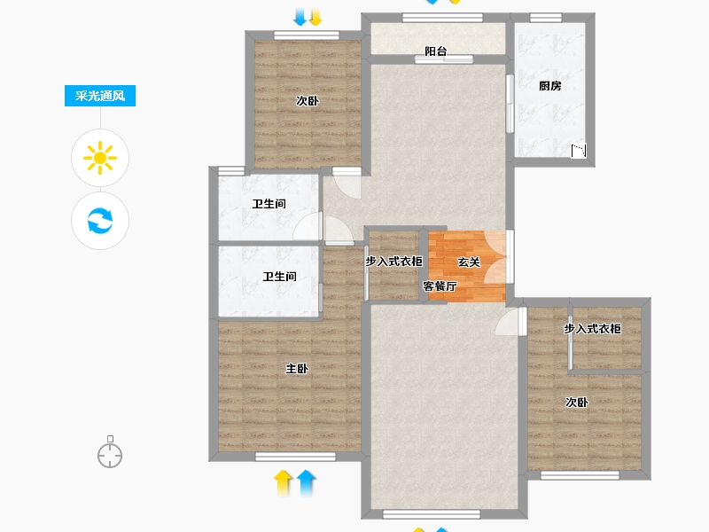 黑龙江省-哈尔滨市-哈尔滨融创文旅城-113.60-户型库-采光通风