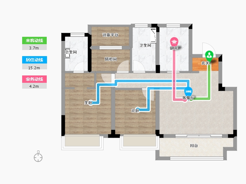 浙江省-温州市-平阳宝龙世家-78.00-户型库-动静线