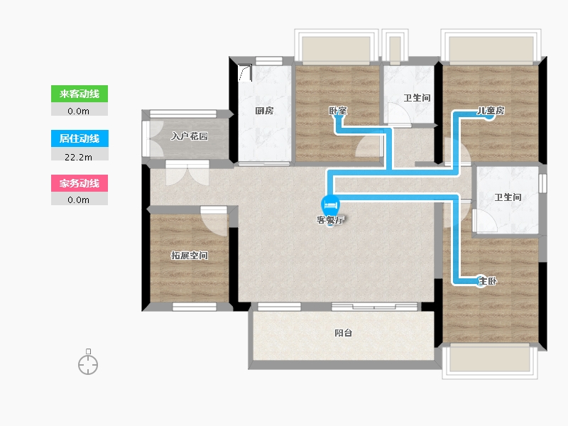 广东省-广州市-越秀・滨海新城-85.68-户型库-动静线