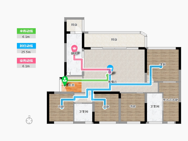 四川省-成都市-德商新希望・国宾锦麟天玺-125.33-户型库-动静线